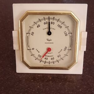 Vintage Taylor Humidiguide Thermometer Temperature Humidity Art Deco Style 3.25"
